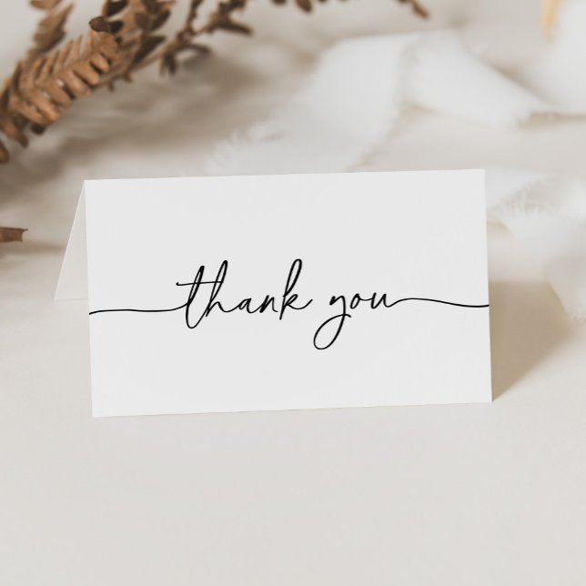 Black White Classic Folded Wedding Thank You Card (Creator Uploaded)