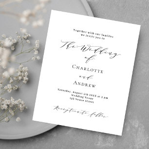 Black white classic formal QR RSVP budget wedding