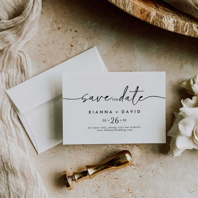 Black White Classic Horizontal Wedding Save The Date (Creator Uploaded)