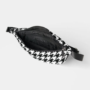 Black White Classic Houndstooth Check Bum Bags