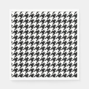 Black White Classic Houndstooth Check Napkin