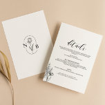 Black White Classic Minimal Modern Wedding Details Enclosure Card<br><div class="desc">Black White Classic Minimal Modern Wedding Details Enclosure Card. Monogram at the back. Check the collection for more matching items.</div>