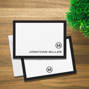 Black White Classic Monogram Card