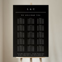 Black & White Classic Names Wedding Seating Chart