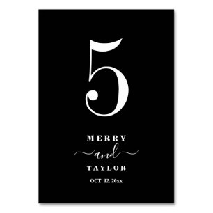 Black & White Classic simple Copper Wedding Table Table Number