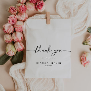 Black White Classic Thank You Wedding Favour Bags