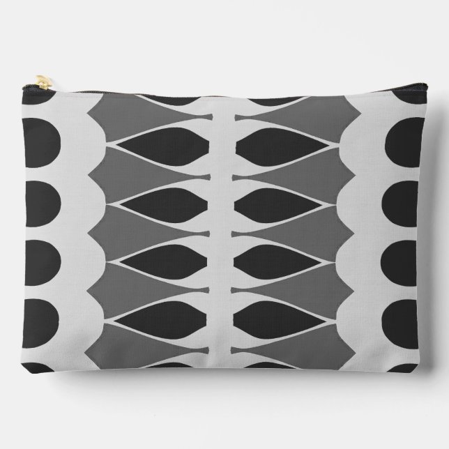 Black, white classic trendy makeup accessory pouch (Front)