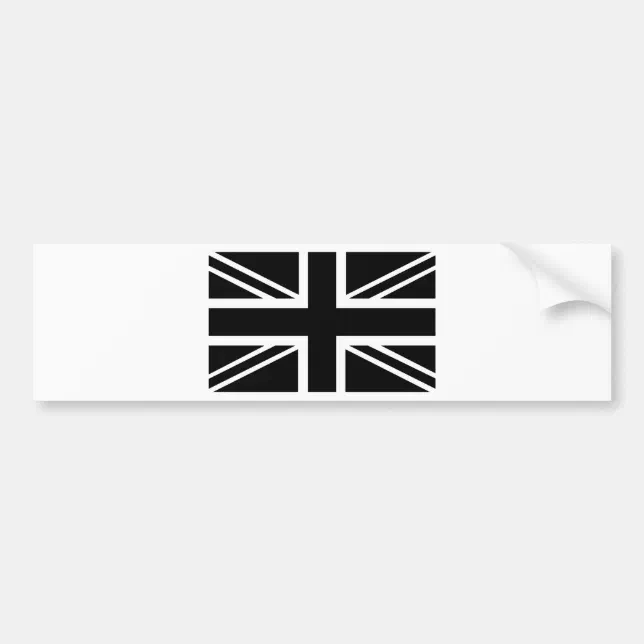 BLack & White Classic Union Jack British(UK) Flag Bumper Sticker | Zazzle
