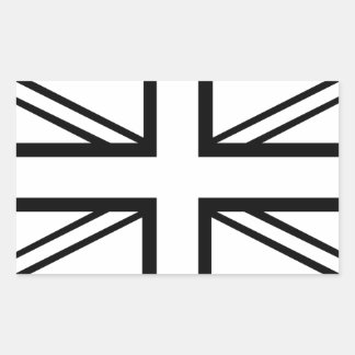 Black & White Classic Union Jack British(UK) Flag Rectangular Sticker