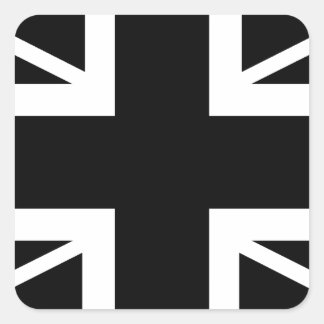 BLack & White Classic Union Jack British(UK) Flag Square Sticker
