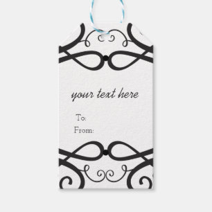Black & White Classic Vintage Chic Wedding Gift Tags