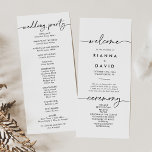 Black White Classic Wedding Program Programme<br><div class="desc">This black white classic wedding program is perfect for a modern wedding. The simple and elegant design features classic and fancy script typography in black and white.</div>