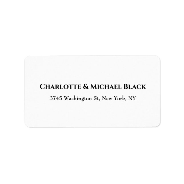 Black White Classical Minimalist Elegant Family Label (Front)