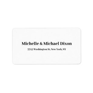 Black White Classical Stylish Elegant Family Name  Label