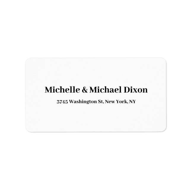 Black White Classical Stylish Elegant Family Name  Label (Front)