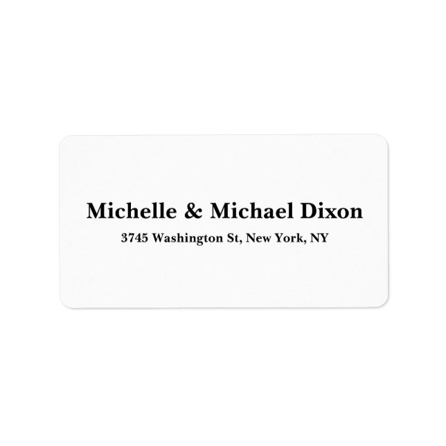 Black White Classical Stylish Elegant Family Name Label (Front)