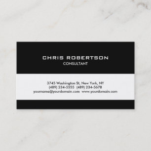 Black White Classical Trendy Stripe Business Card