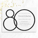 Black White Classy Custom Minimalist 80th Birthday Invitation<br><div class="desc">Black White Classy Custom Minimalist 80th Birthday Invitation. Modern minimalist birthday invitation design,  simple yet classy and elegant. Great for a black & white themed party! This is a customisable template,  if you need some help customising it simply contact the designer by clicking on the 'Message' button below.</div>