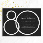 Black White Classy Custom Minimalist 80th Birthday Invitation<br><div class="desc">Black White Classy Custom Minimalist 80th Birthday Invitation. Modern minimalist birthday invitation design,  simple yet classy and elegant. Great for a black & white themed party! This is a customisable template,  if you need some help customising it simply contact the designer by clicking on the 'Message' button below.</div>