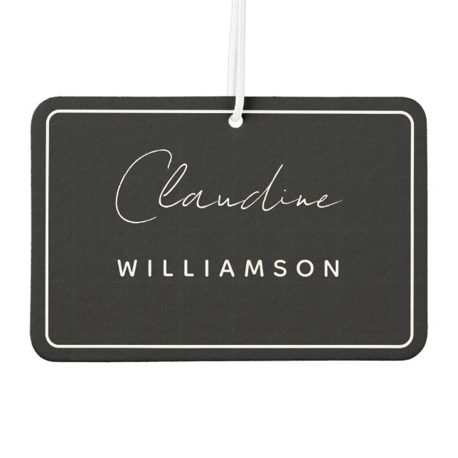 Black & White Claudine Williamson Car Air Freshener (Back)