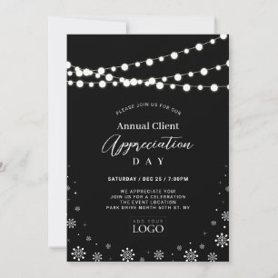 Black & White Client Appreciation Party Logo Invitation