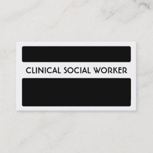 Black white CLINICAL SOCIAL WORKER business cards