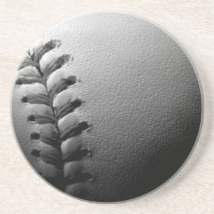 Black & White Close-up Baseball Coaster
