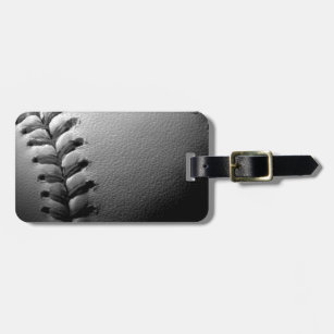 Black & White Close-up Baseball Luggage Tag