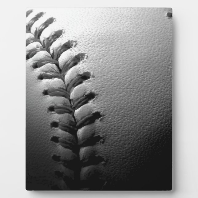 Black & White Close-up Baseball Plaque (Front)