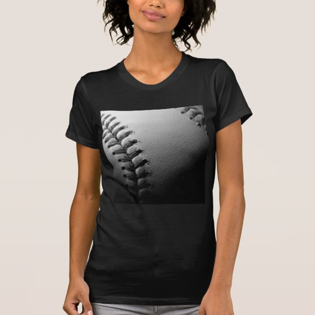 Black & White Close-up Baseball T-Shirt (Front)