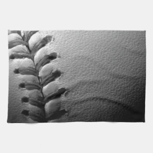 Black & White Close-up Baseball Tea Towel