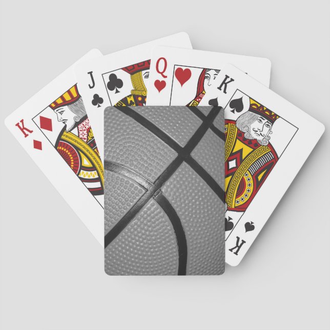 Black & White Close-Up Basketball Playing Cards (Back)