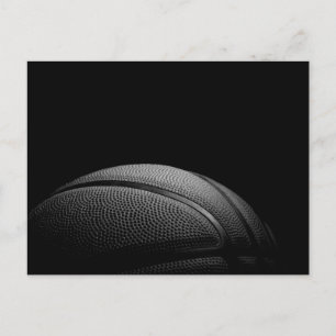 Black & White Close-up Basketball Postcard