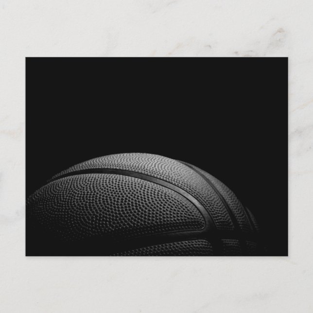 Black & White Close-up Basketball Postcard (Front)
