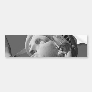 Black & White Close-up Statue of Liberty Bumper Sticker
