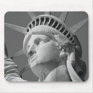 Black & White Close-up Statue of Liberty Mouse Mat