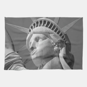 Black & White Close-up Statue of Liberty Tea Towel