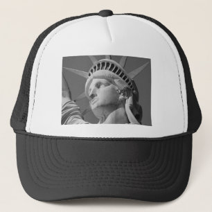 Black & White Close-up Statue of Liberty Trucker Hat