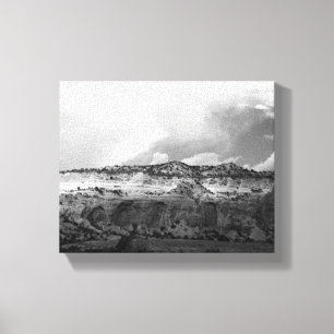 Black & White Clouds Moving Over New Mexico 8x10 Canvas Print
