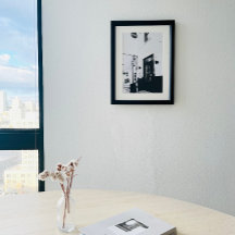 Black & White Coffee Shop Photography Poster