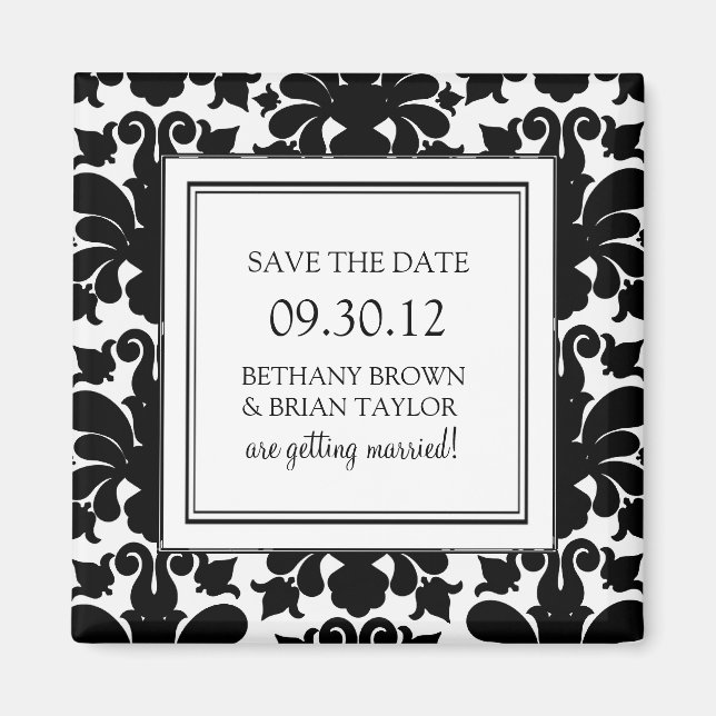 Black & White Collection Save the Date Magnet (Front)