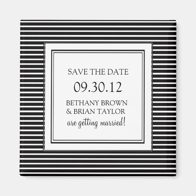 Black & White Collection Save the Date Magnet (Front)