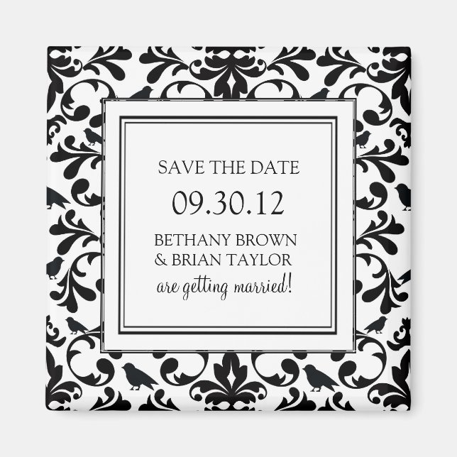 Black & White Collection Save the Date Magnet (Front)