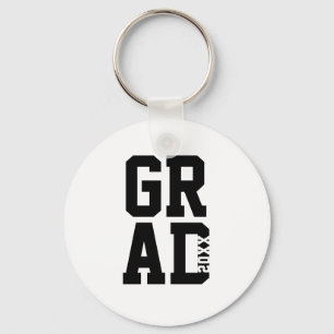  Black White College Colours Graduation Keepsake  Key Ring
