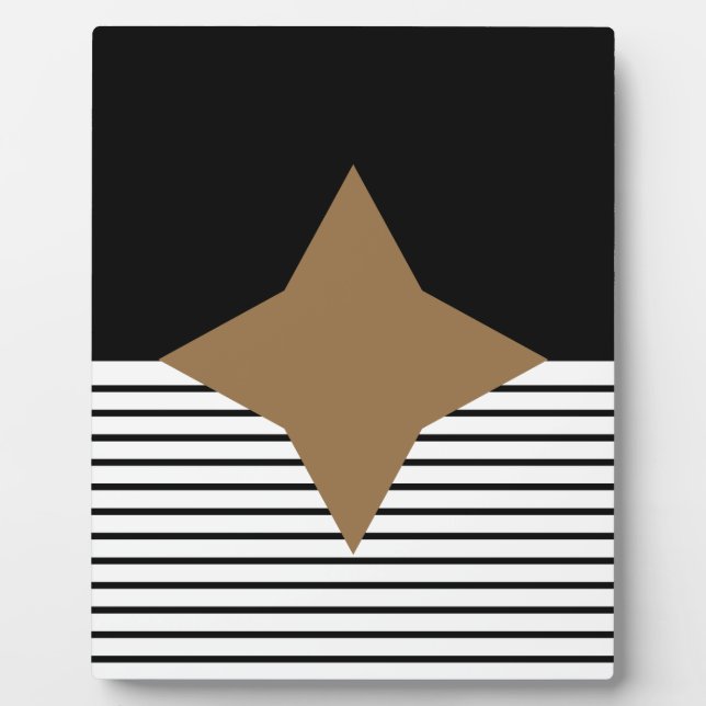 Black White Colorblock & Brown Diamond Plaque (Front)