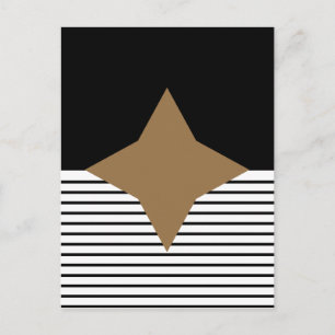 Black White Colorblock & Brown Diamond Postcard