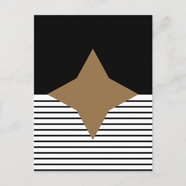 Black White Colorblock & Brown Diamond Postcard (Front)