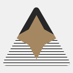 Black White Colorblock & Brown Diamond Triangle Sticker