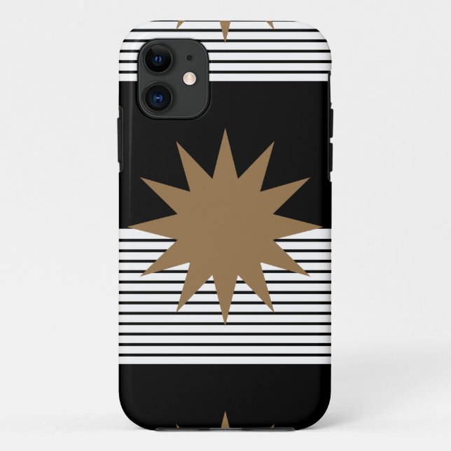 Black White Colorblock & Brown Sun Case-Mate iPhone Case (Back)