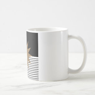 Black White Colorblock & Brown Sun Coffee Mug